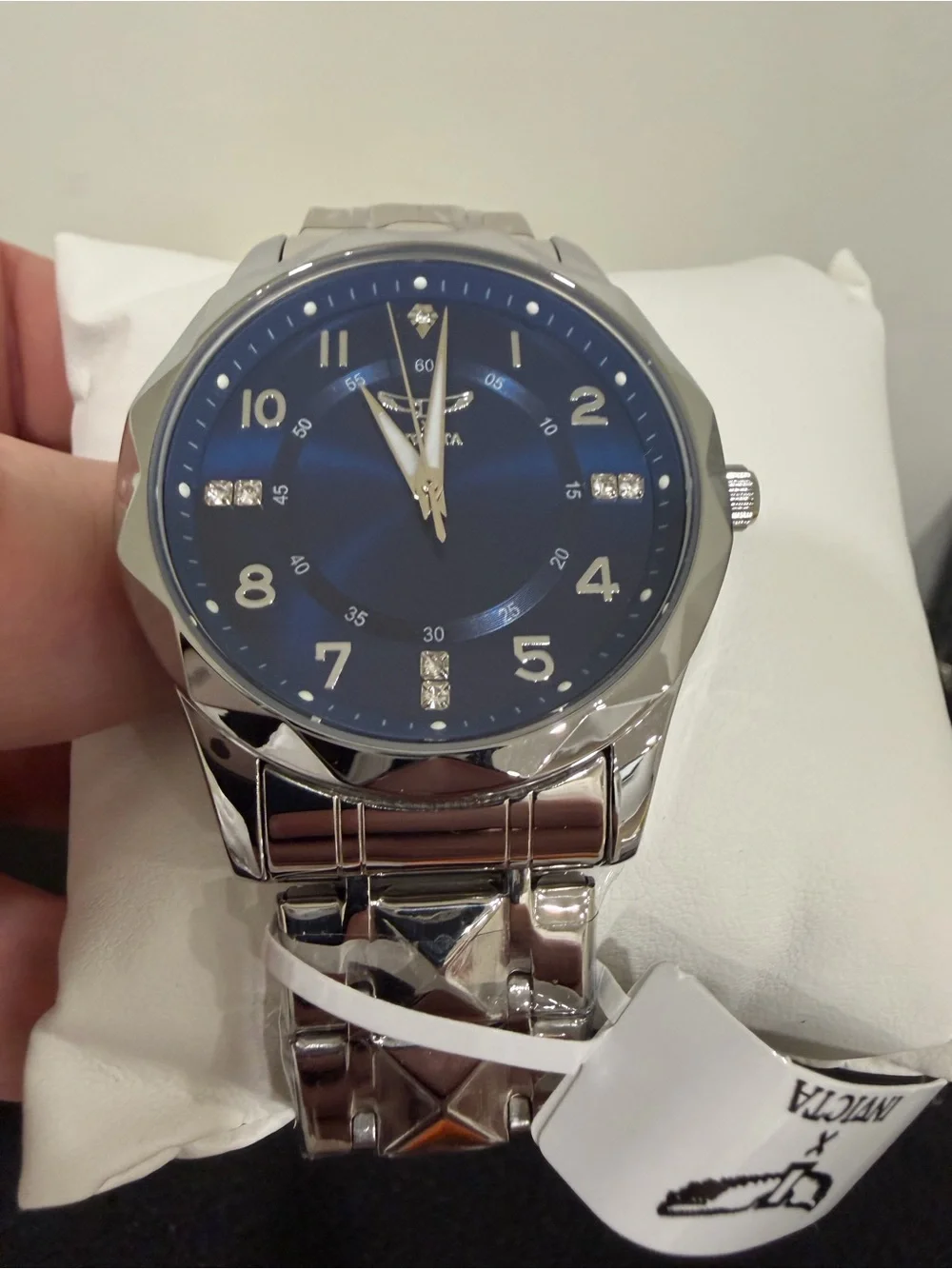 Invicta Specialty Men's Quartz Blue Dial Silver-Tone Bracelet Watch 41mm
